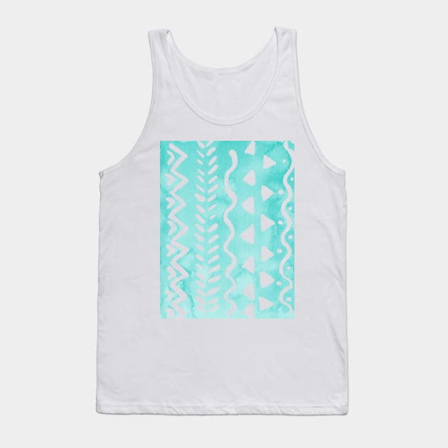 Loose boho chic pattern - aqua Tank Top by wackapacka